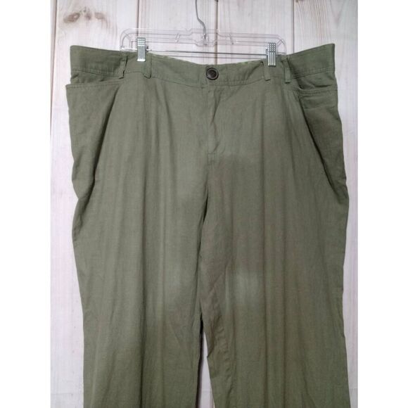 Merona Pants Ladies 24W Green Linen Blend - Picture 3 of 6